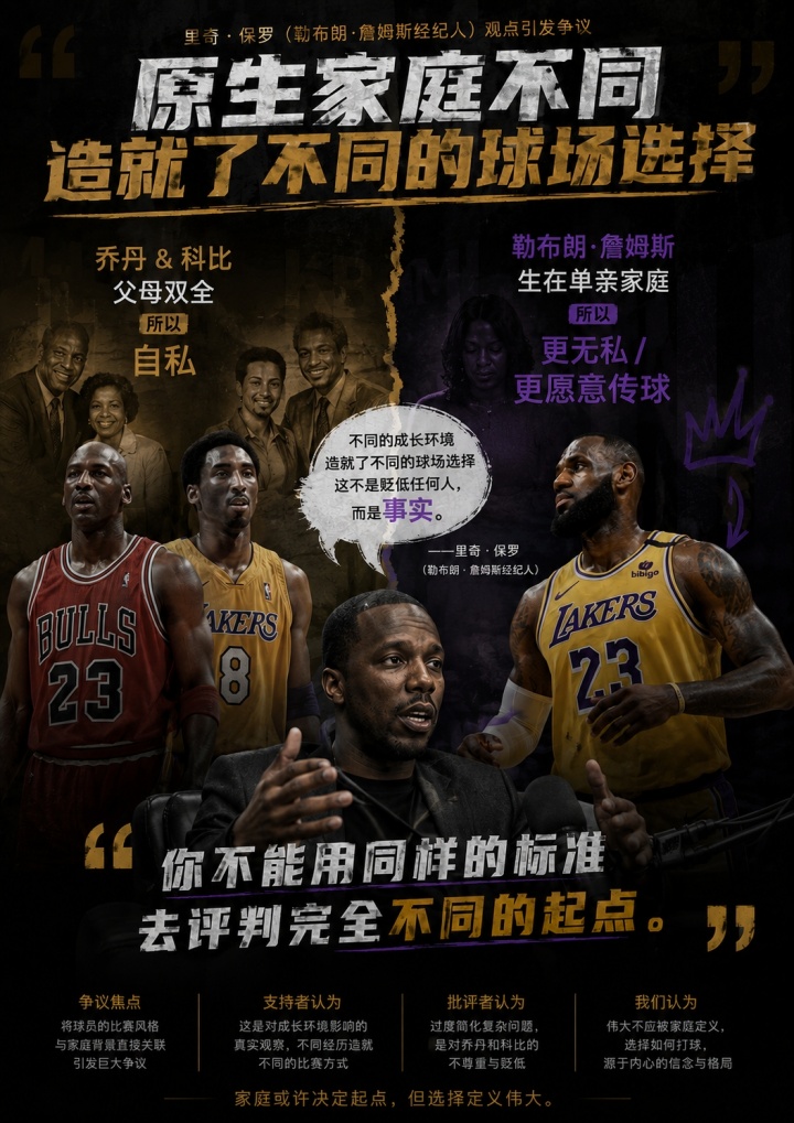富保羅：喬丹科比父母雙全所以自私 詹姆斯愛傳球因單親成長
