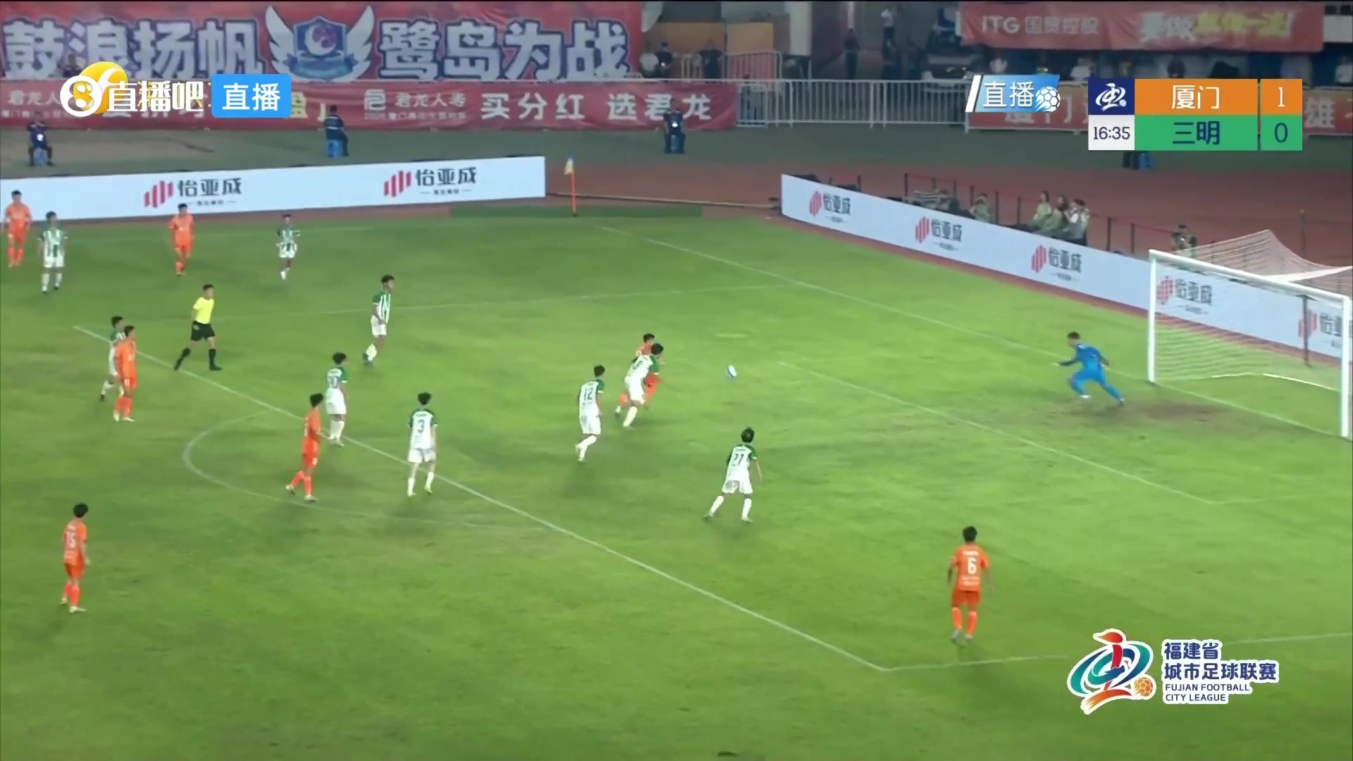 三明隊球員解圍失誤，江澤源笑納大禮！廈門隊2-0領先了！
